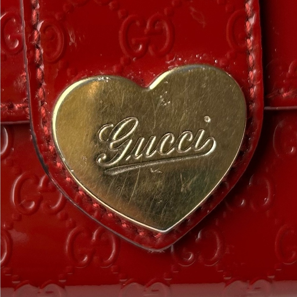 Gucci Patent Microguccissima Heart Key / card holder Case - Picture 8 of 10